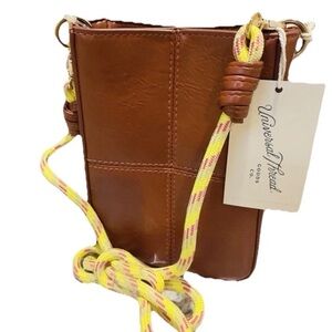 Universal Thread Brown Crossbody Bag with Yellow Rope Strap